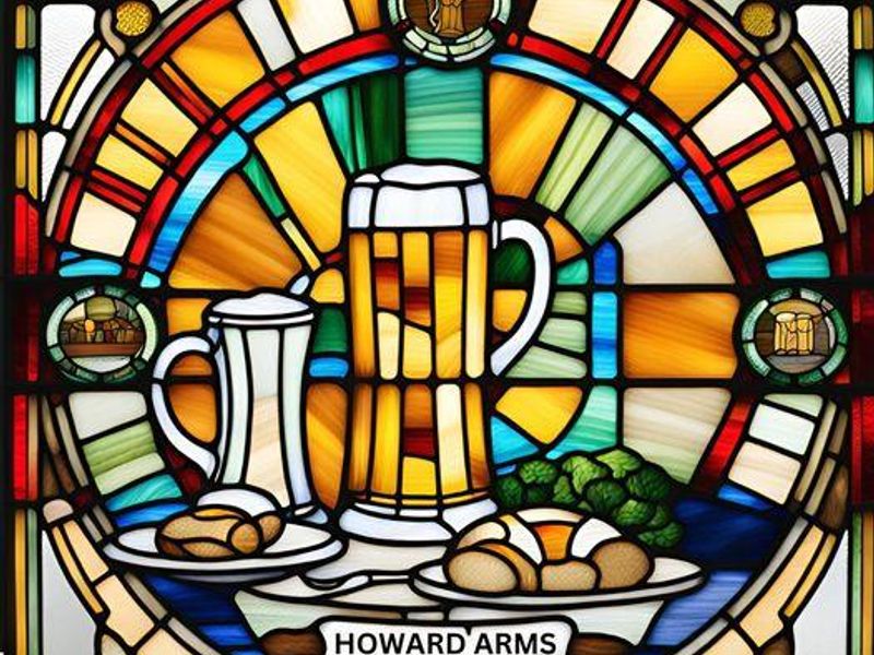 Howard Arms Carlisle Stained Glass window (Mike Tuer  March 2024. (Pub, Bar). Published on 09-07-2024