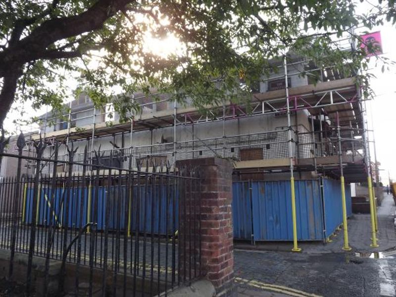 Pedestrian Arms during demolition. (Pub, External). Published on 29-08-2014 