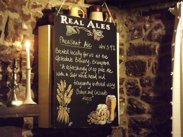 Pheasant Cumwhitton bar  beer list. (Pub, Bar). Published on 11-05-2014