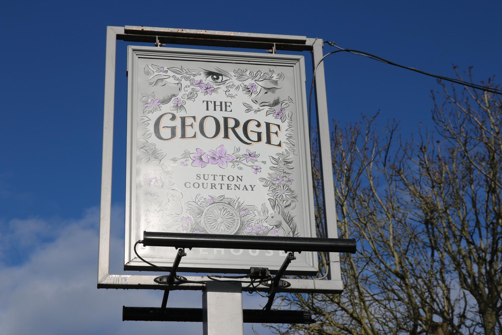George, Sutton Courtenay - pub sign looking north-east Feb 2023. (Pub, Sign). Published on 08-03-2023