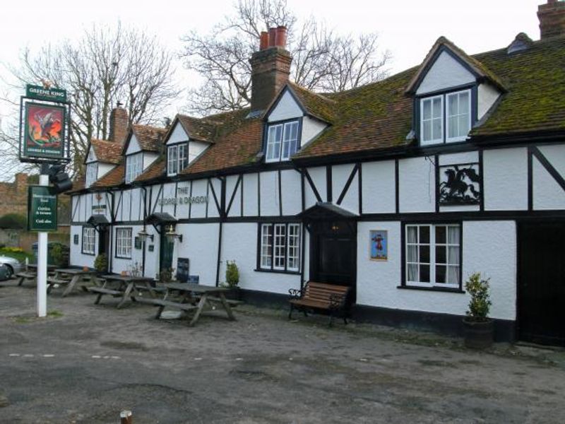 George & Dragon, Sutton Courtenay - looking north-east Mar 2014. (Pub, External). Published on 08-03-2014