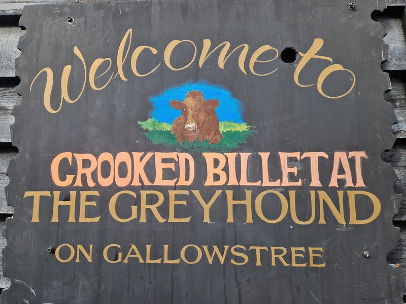 Crooked Billet at the Greyhound - Pub sign - Oct 2026. (Sign, Key). Published on 03-10-2026