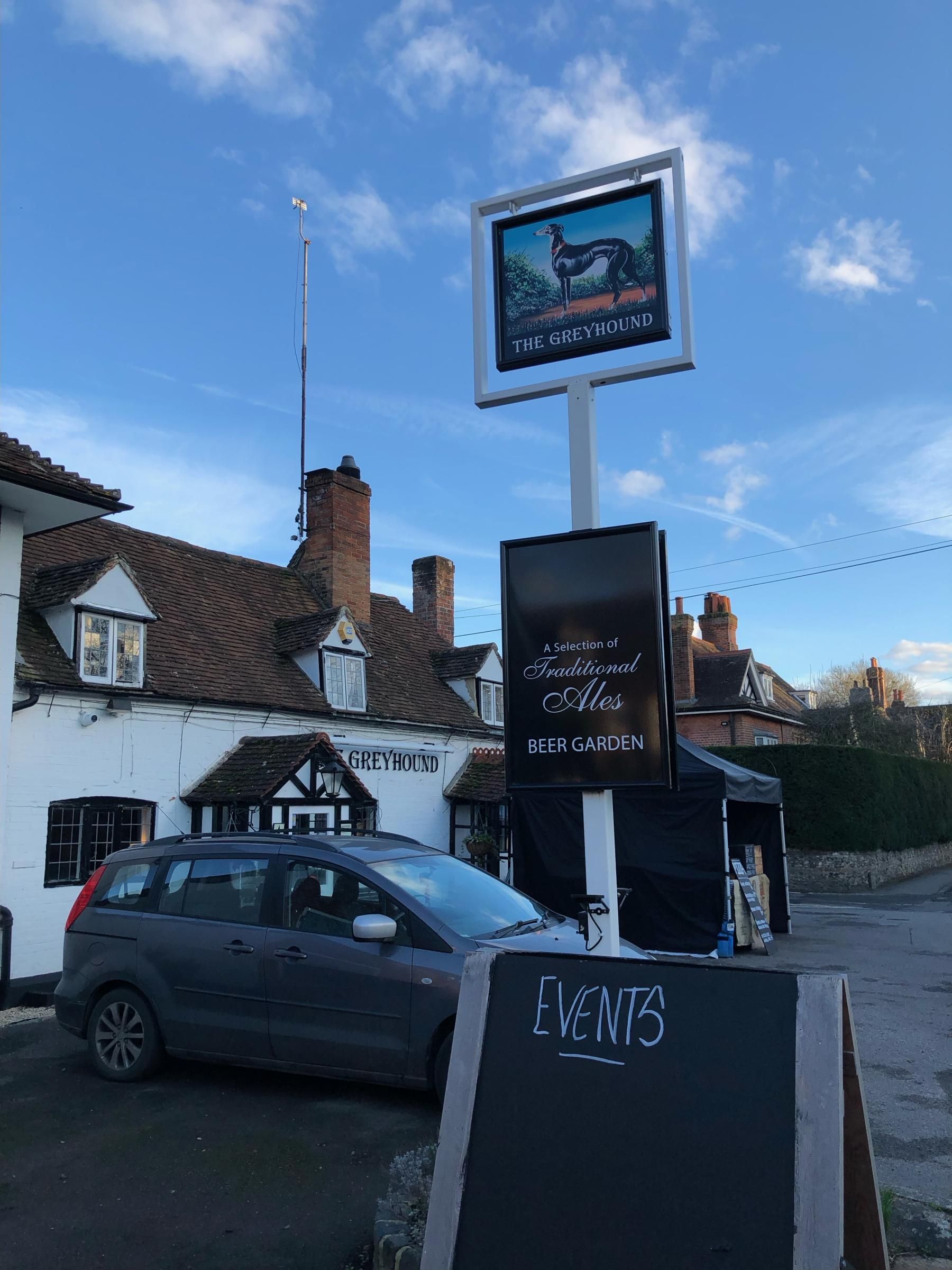 Greyhound, Whitchurch - Pub sign - Feb 2023. (External, Sign). Published on 23-02-2023