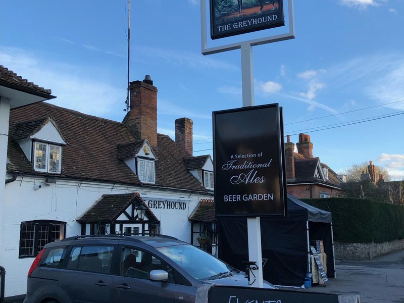 Greyhound, Whitchurch - Pub sign - Feb 2023. (External, Sign). Published on 23-02-2023