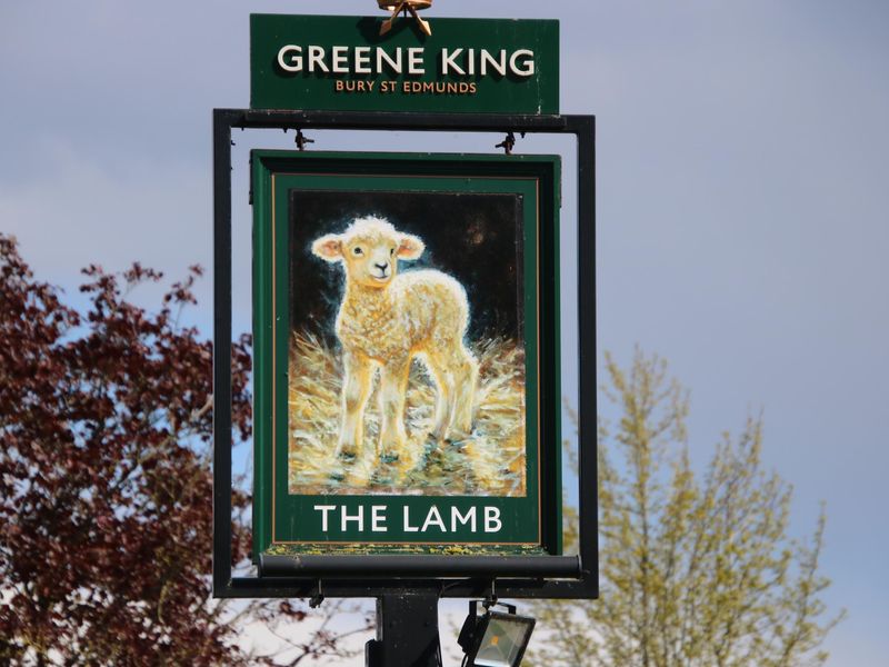 Chalgrove - Lamb - sign looking east - 2021 May. (Pub, Sign). Published on 17-03-2022