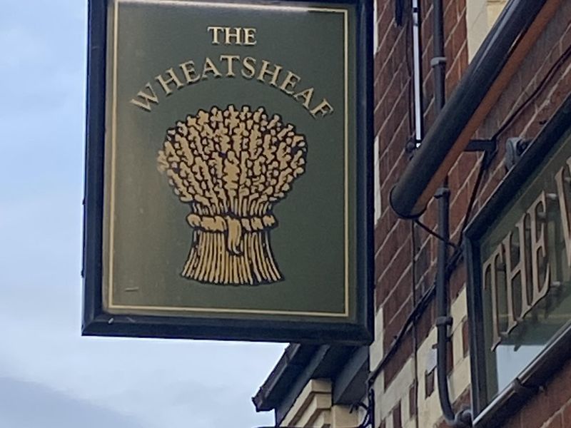 Wheatsheaf, Didcot - pub sign looking east Feb 2023. (Pub, Sign). Published on 18-02-2023