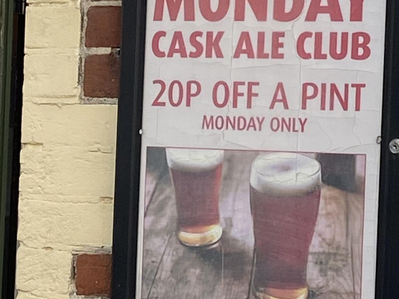 Wheatsheaf, Didcot - Monday Cask Ale Club poster Feb 2023. (Pub, External). Published on 18-02-2023