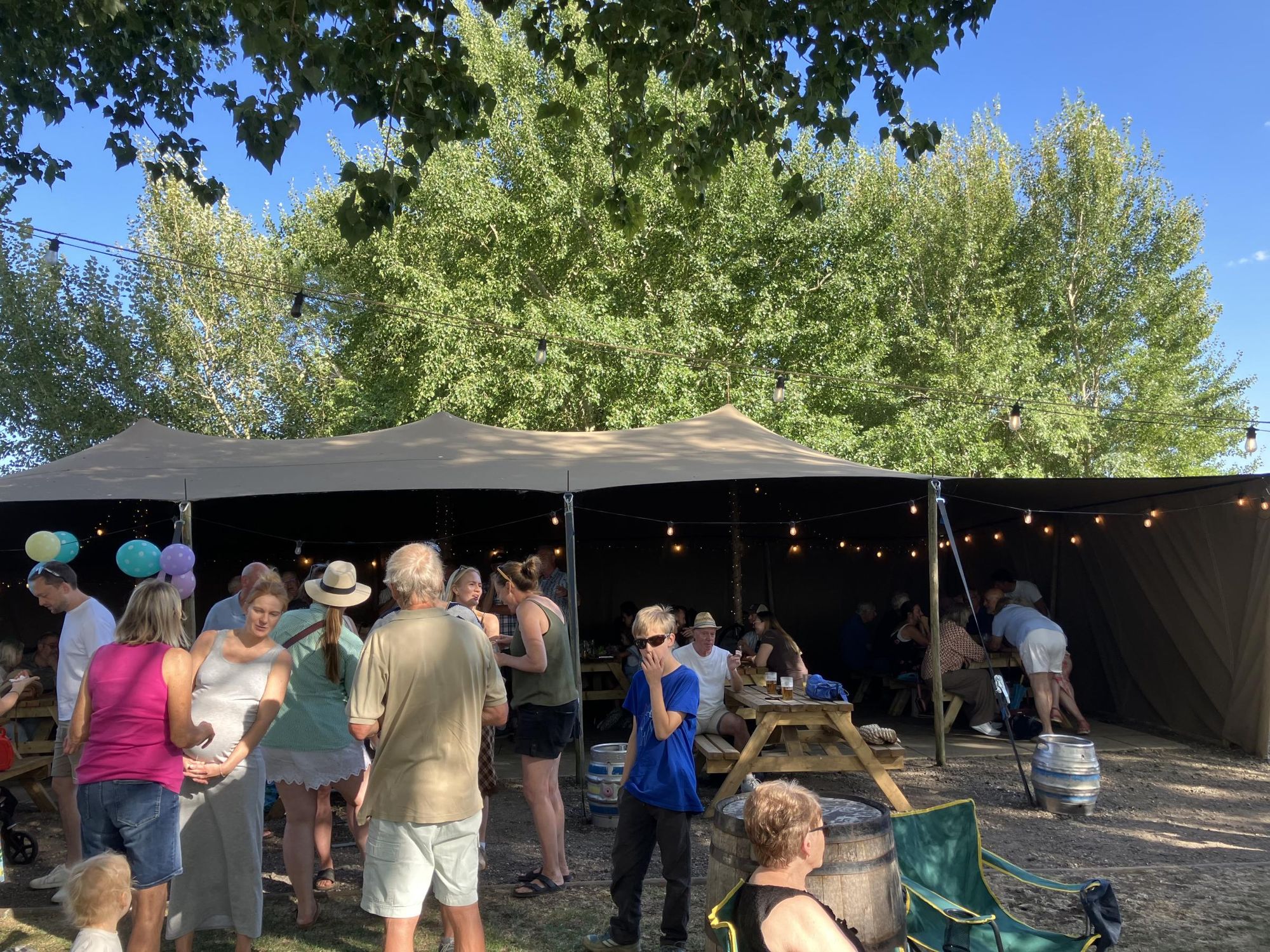 Amwell Springs Pop Up Bar - Stretch Tent - July 2026. (Pub, External, Garden, Customers). Published on 01-08-2026