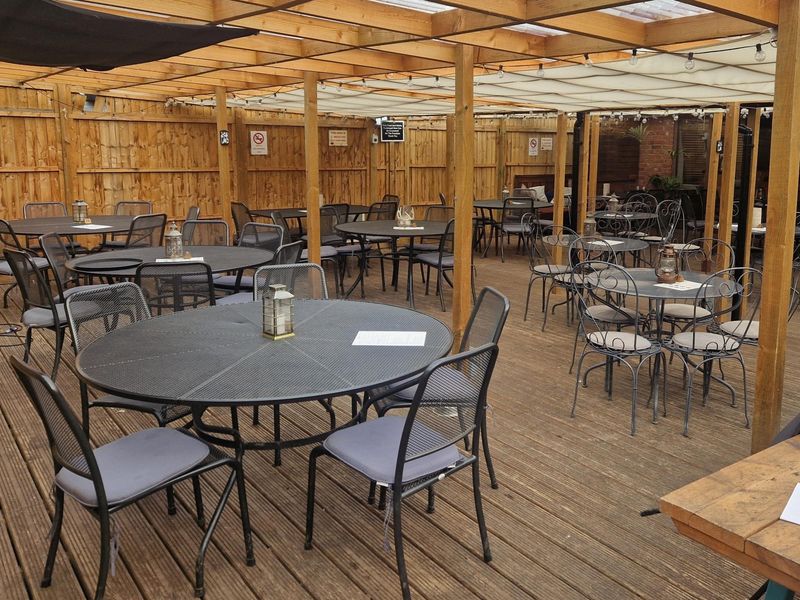 Loddon Tap Yard, Dunsden - decking area - Feb 2024. (Pub). Published on 19-02-2024
