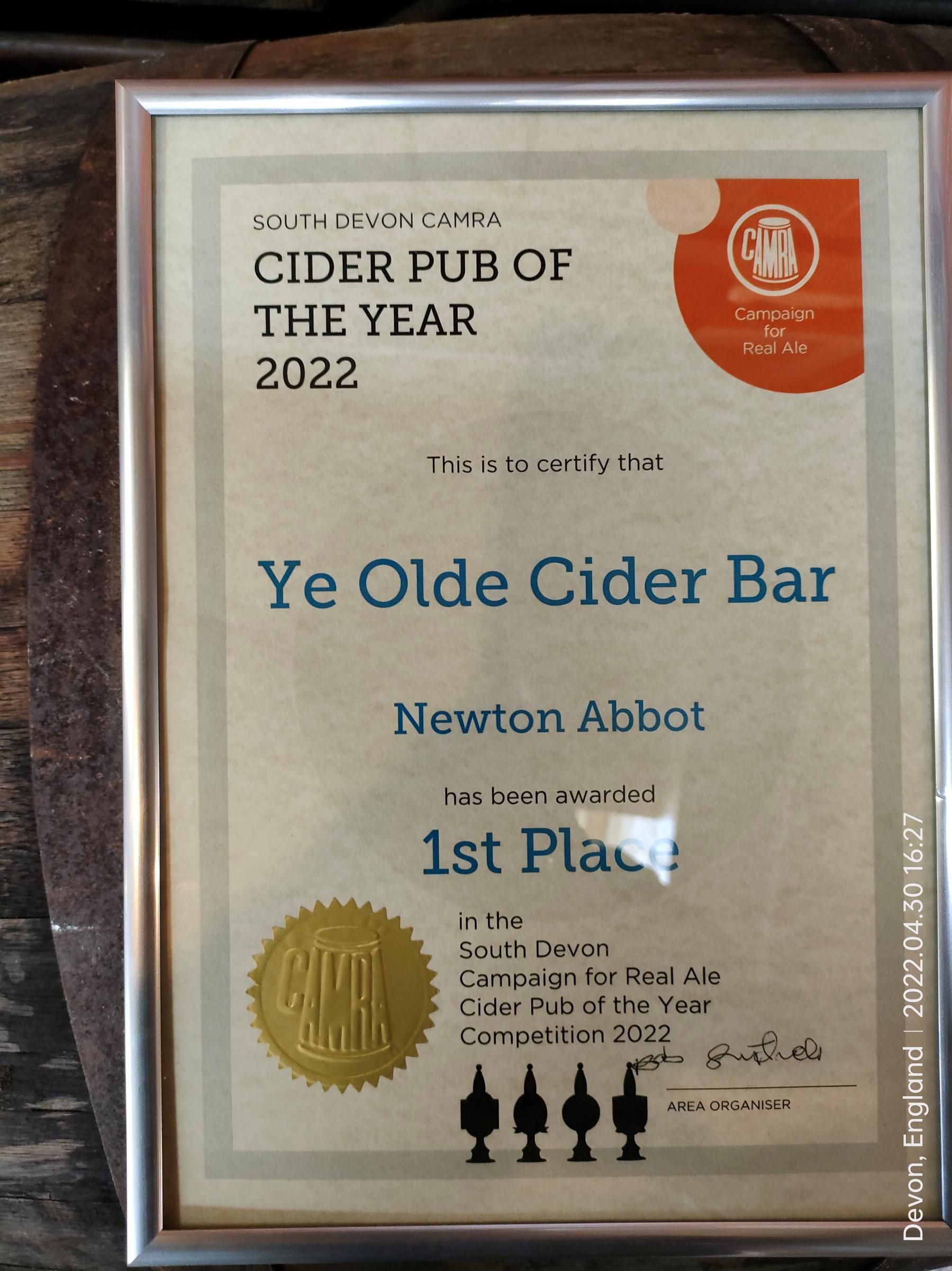 CPotY 2022 Certificate. (Award). Published on 01-05-2022