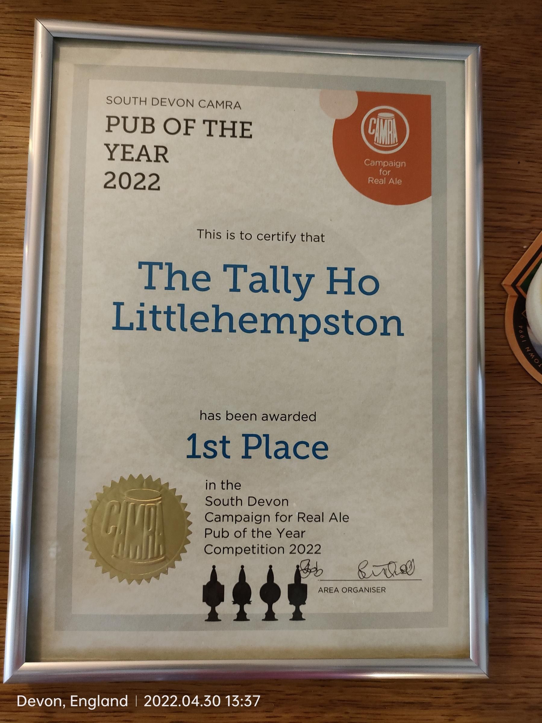 PotY 2022 Certificate. (Award). Published on 01-05-2022