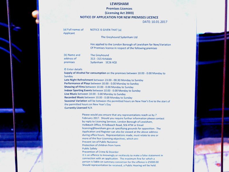 Photo taken 11 March 2017; licence application.. (Sign). Published on 17-03-2017