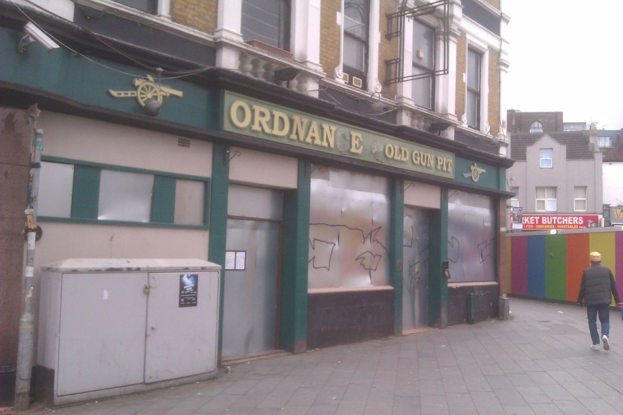 Frontage when boarded up for development works. (Pub, External). Published on 16-07-2024