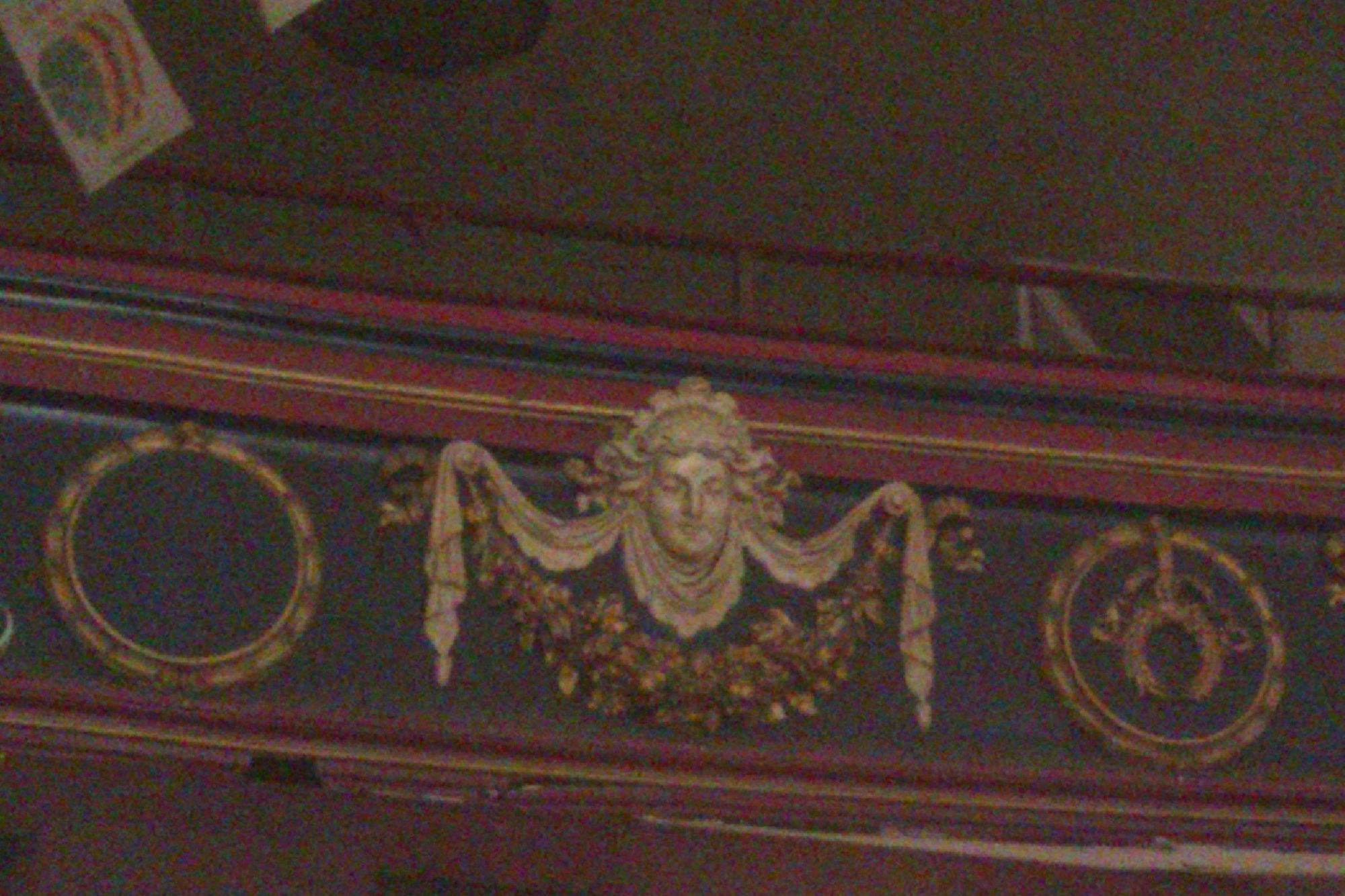 Close up of Upper Circle balcony adornment. (Bar). Published on 22-10-2022