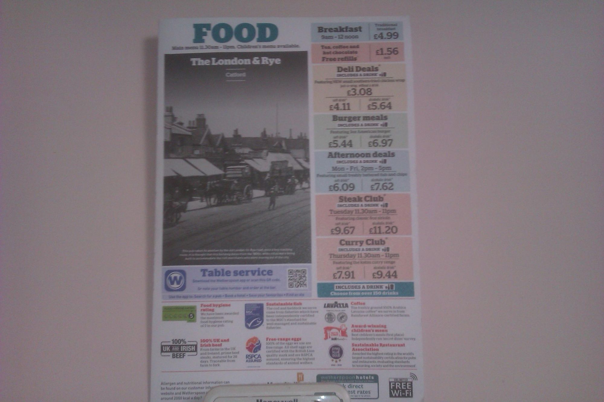 The final food menu at closure.. (Bar). Published on 27-08-2024
