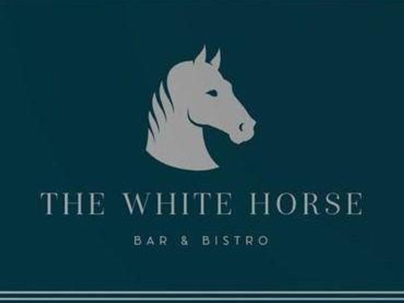 Sign and logo at The White Horse.. (Pub, Sign). Published on 13-11-2023