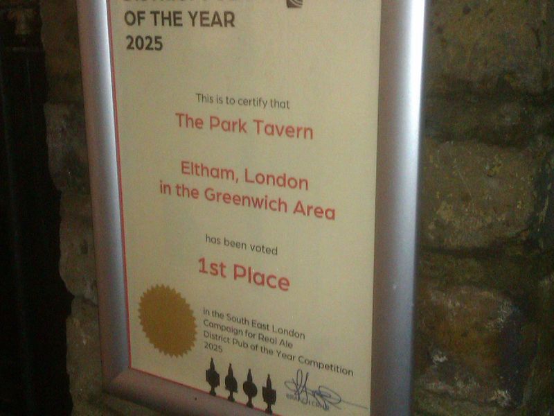 2025 Greenwich District PoTY certicfiate proudly on outside wall. (Branch, Award). Published on 22-12-2025 