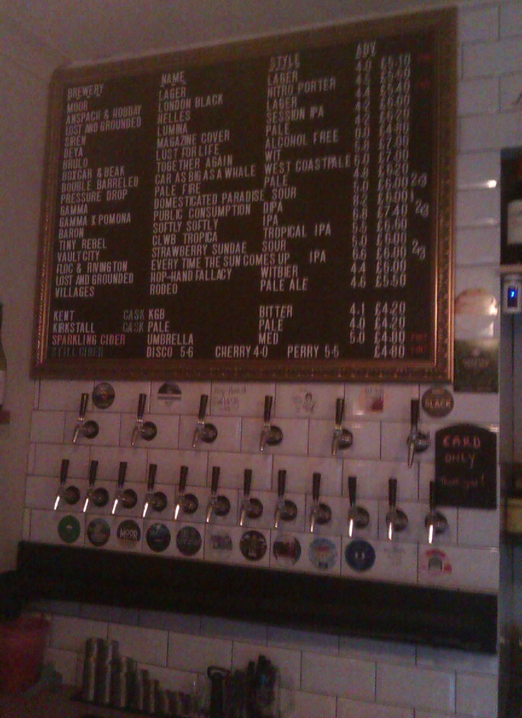 The beer board. (Pub, Bar). Published on 21-10-2022