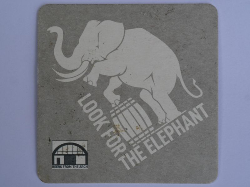 Photo taken 12 Jun 2024, beer mat showing elephant logo.. (Sign). Published on 12-06-2024