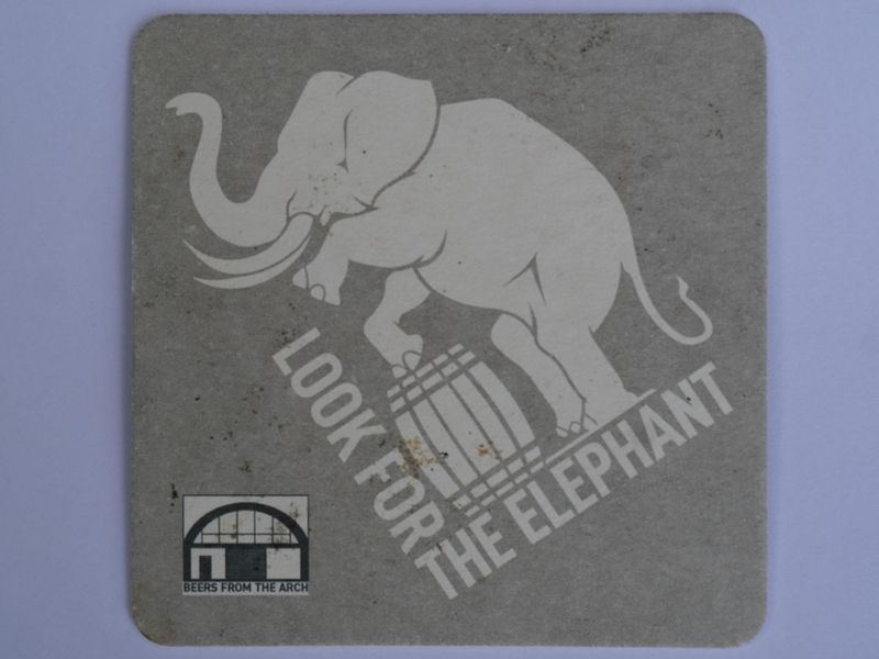 Photo taken 12 Jun 2024, beer mat showing elephant logo.. (Sign). Published on 12-06-2024 