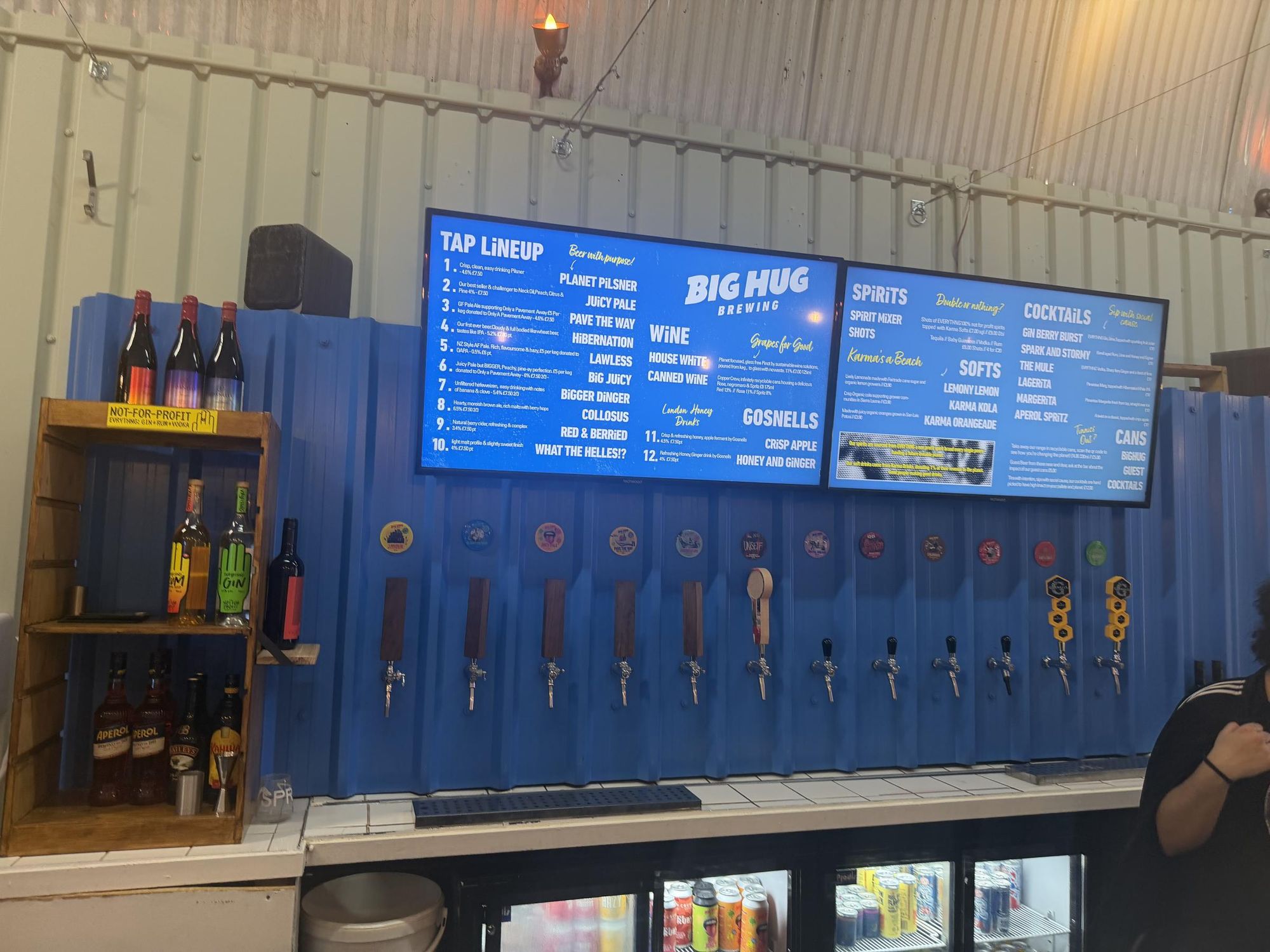 Bar area showing menu screens, 2026. (Pub, Bar). Published on 21-06-2026