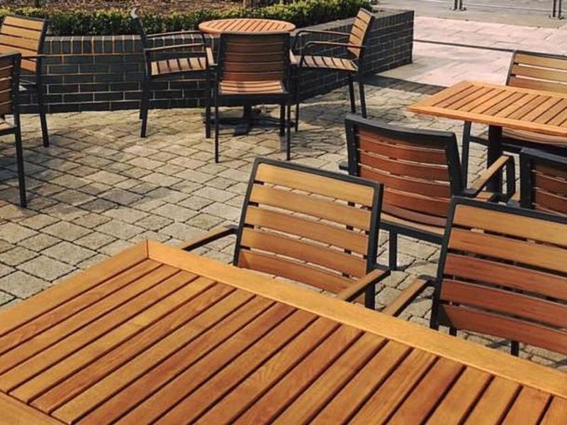Riverside terrace seating. (Garden). Published on 20-04-2019