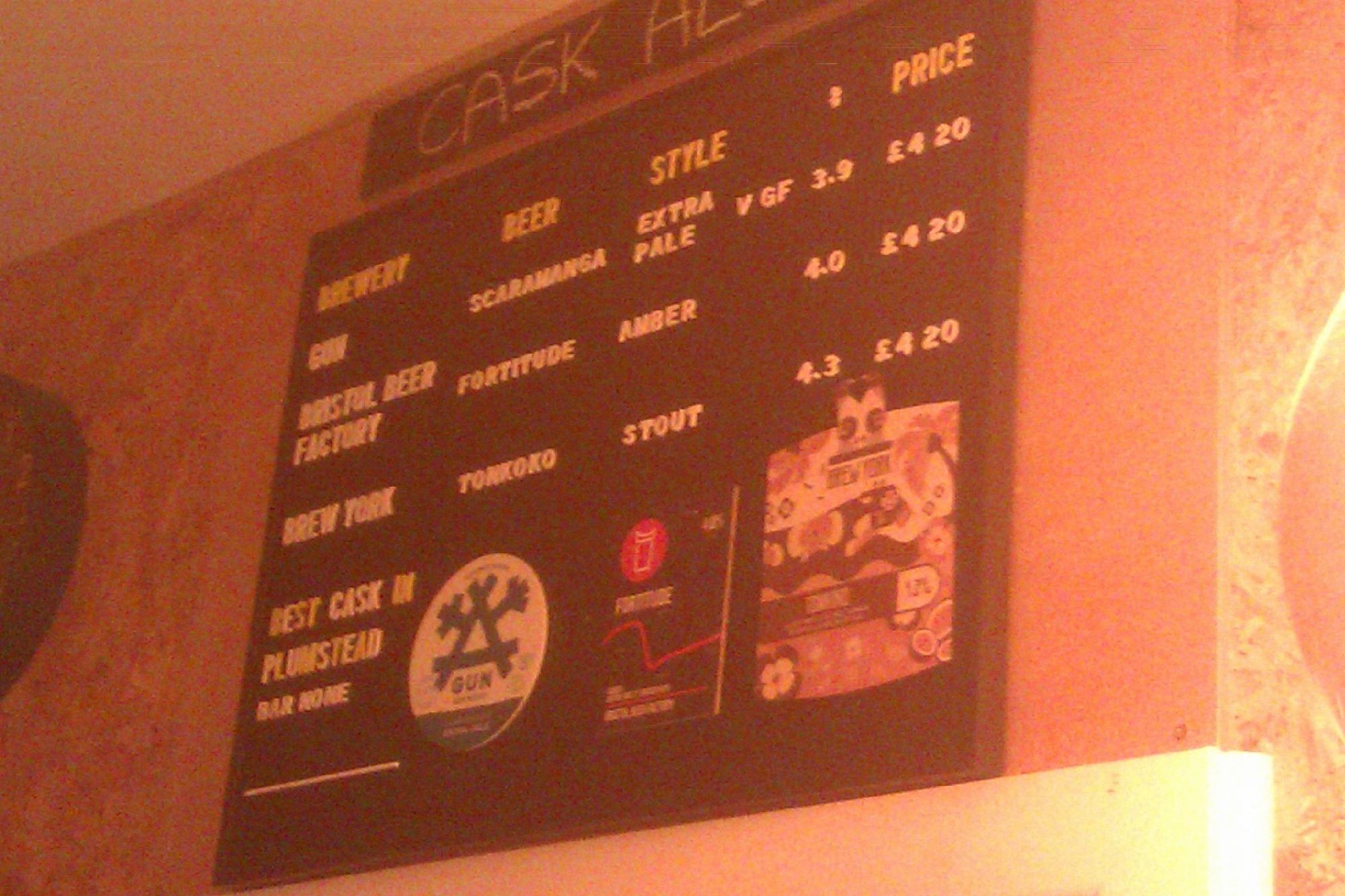 Cask ale board. (Bar). Published on 11-01-2023