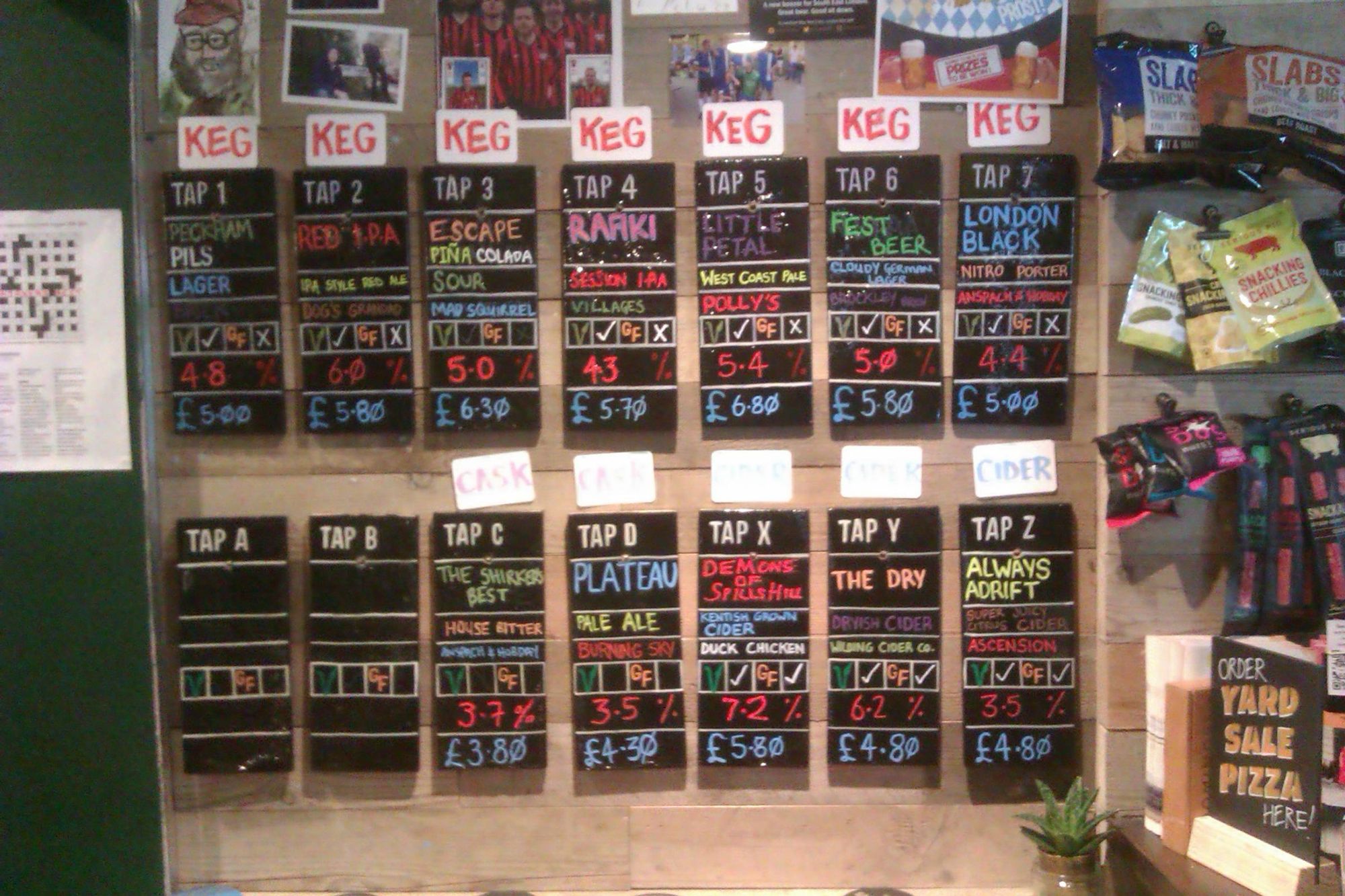 The beer and cider board. (Bar). Published on 07-10-2022