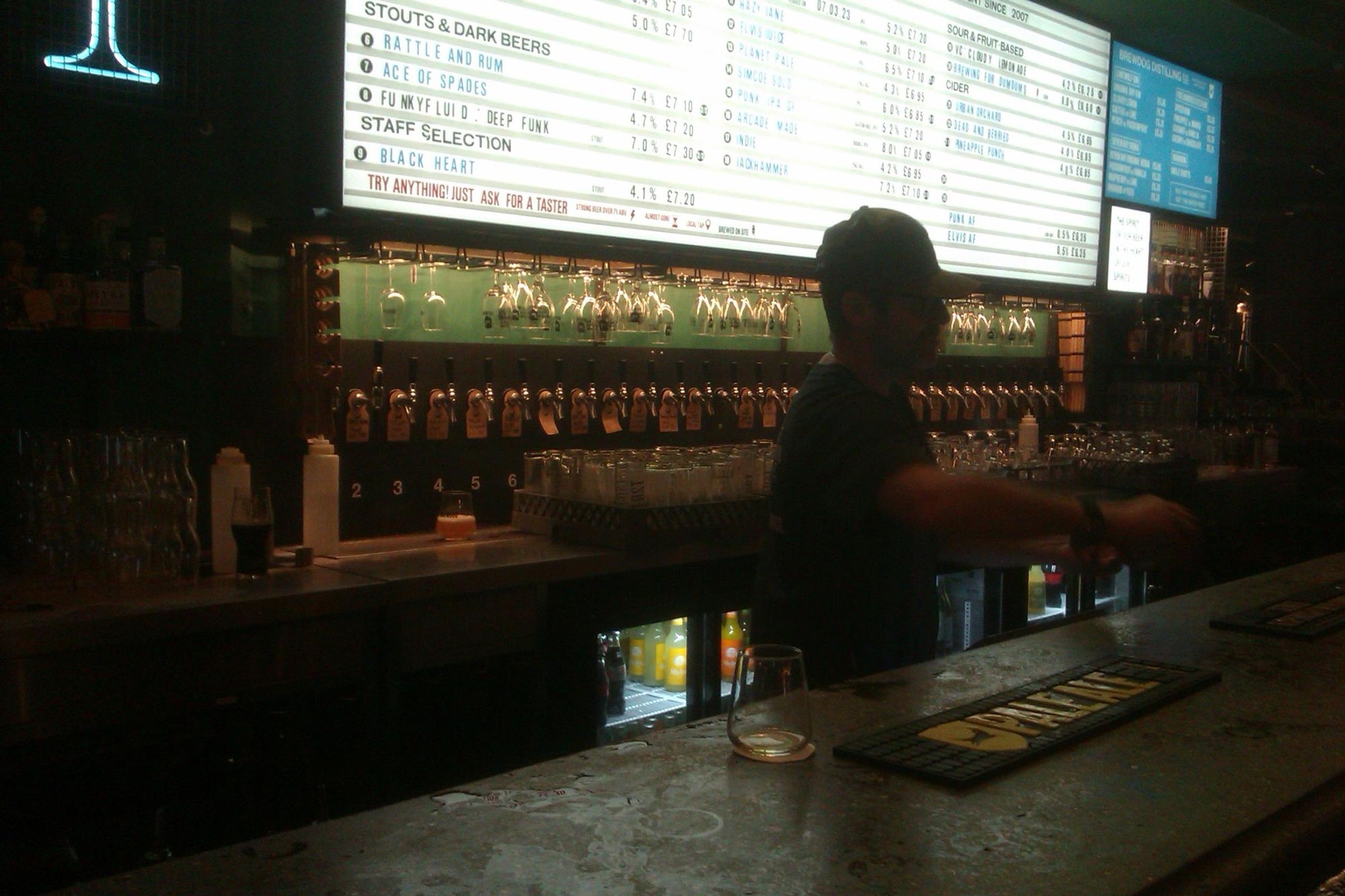 Downstairs bar's line of taps. (Bar). Published on 26-03-2023