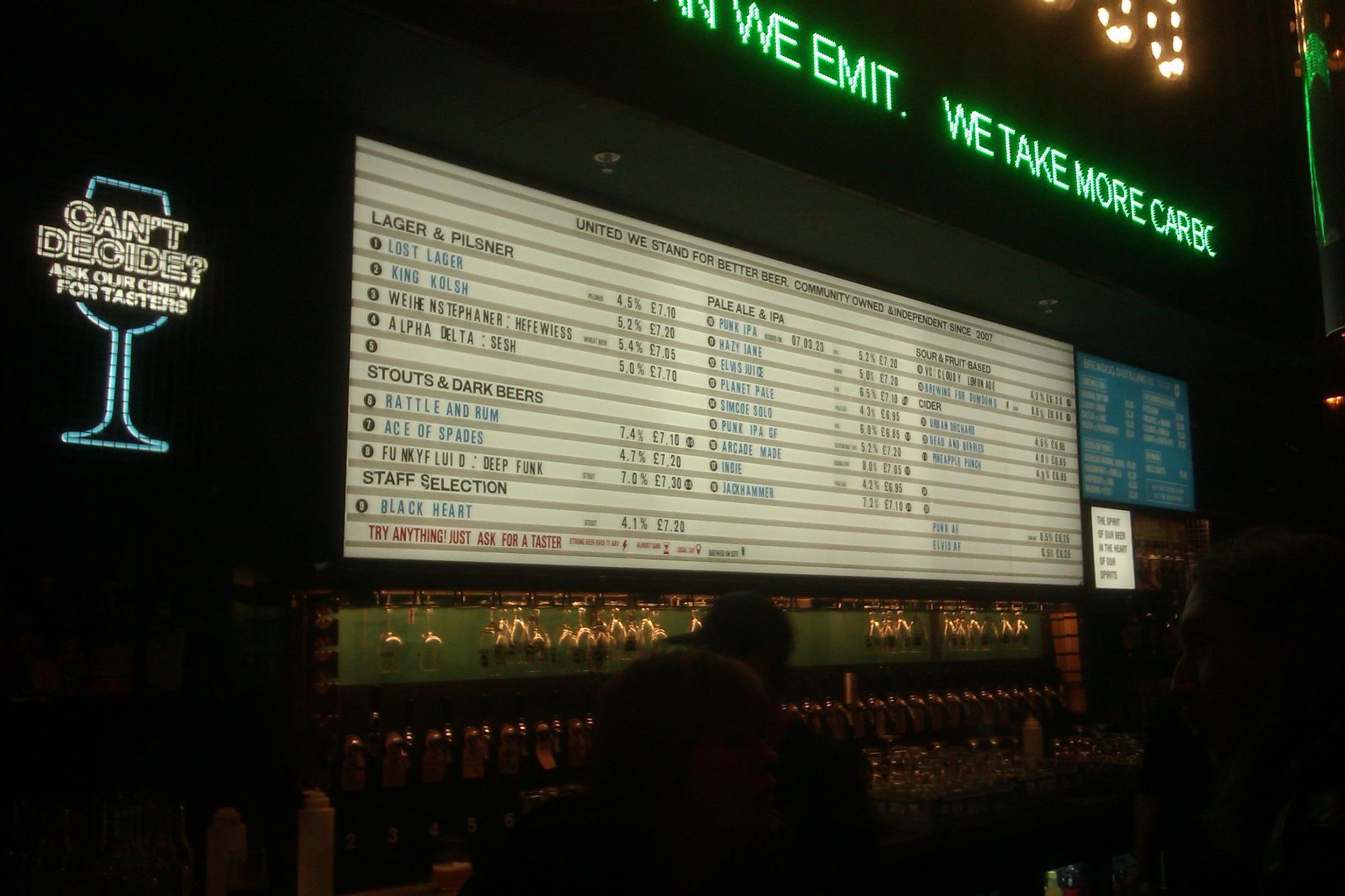 One of the beer boards. (Bar). Published on 26-03-2023