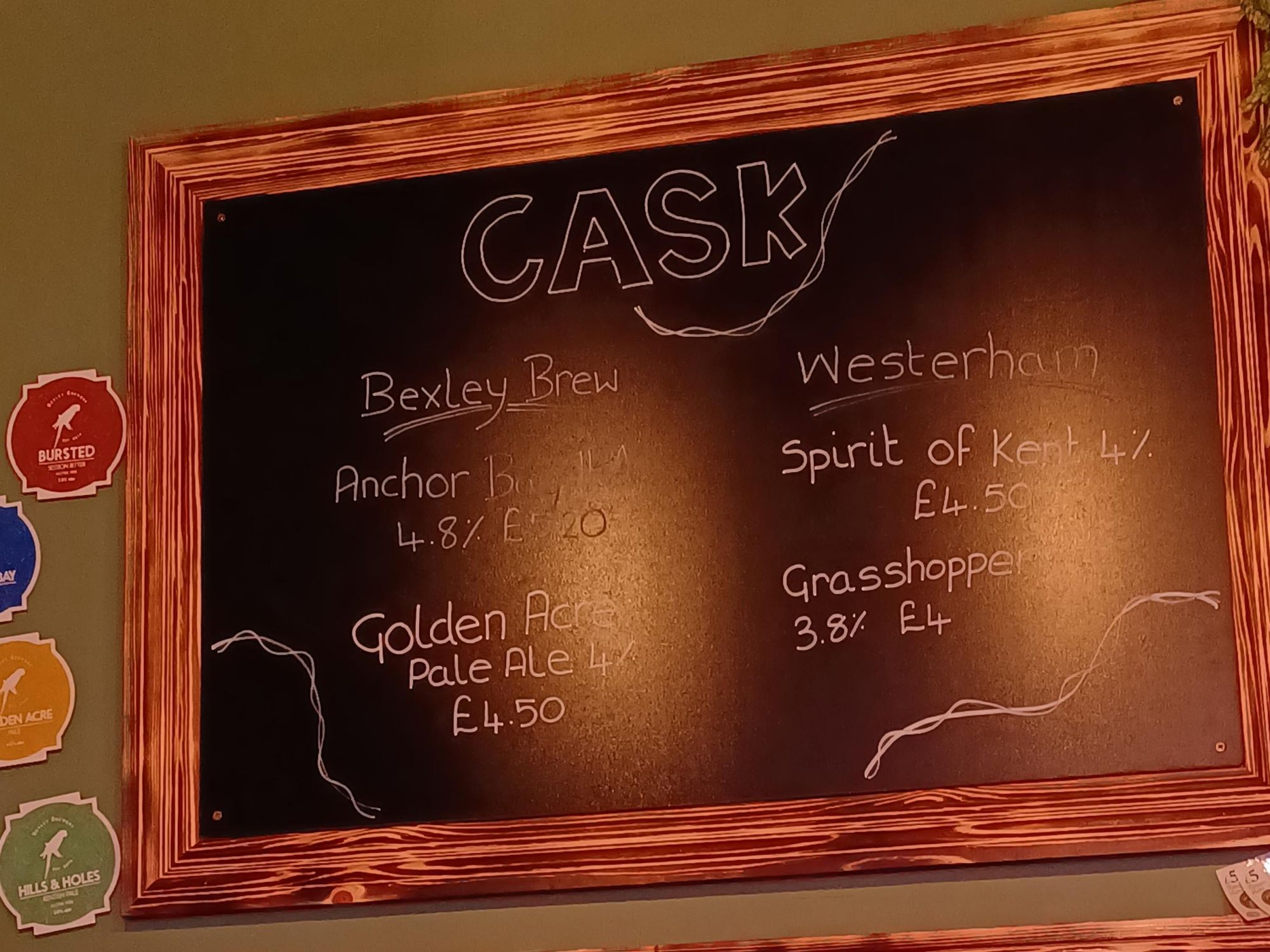 Tbe cask ale beer board. (Bar). Published on 27-11-2023