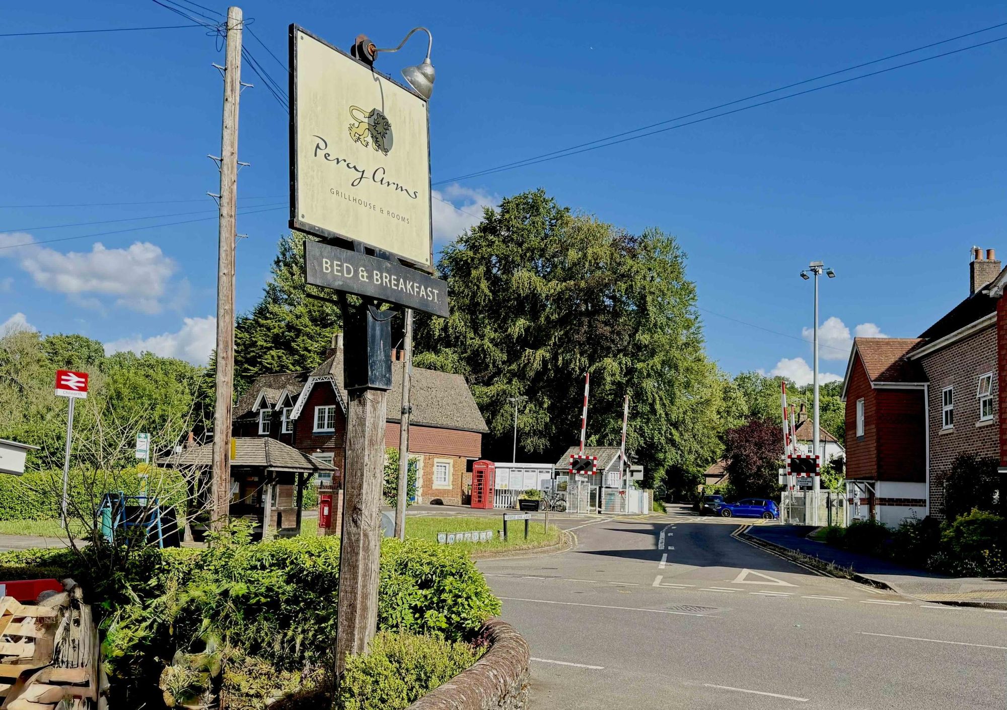 View to Chilworth Station from the garden. (External, Garden, Sign). Published on 10-06-2026