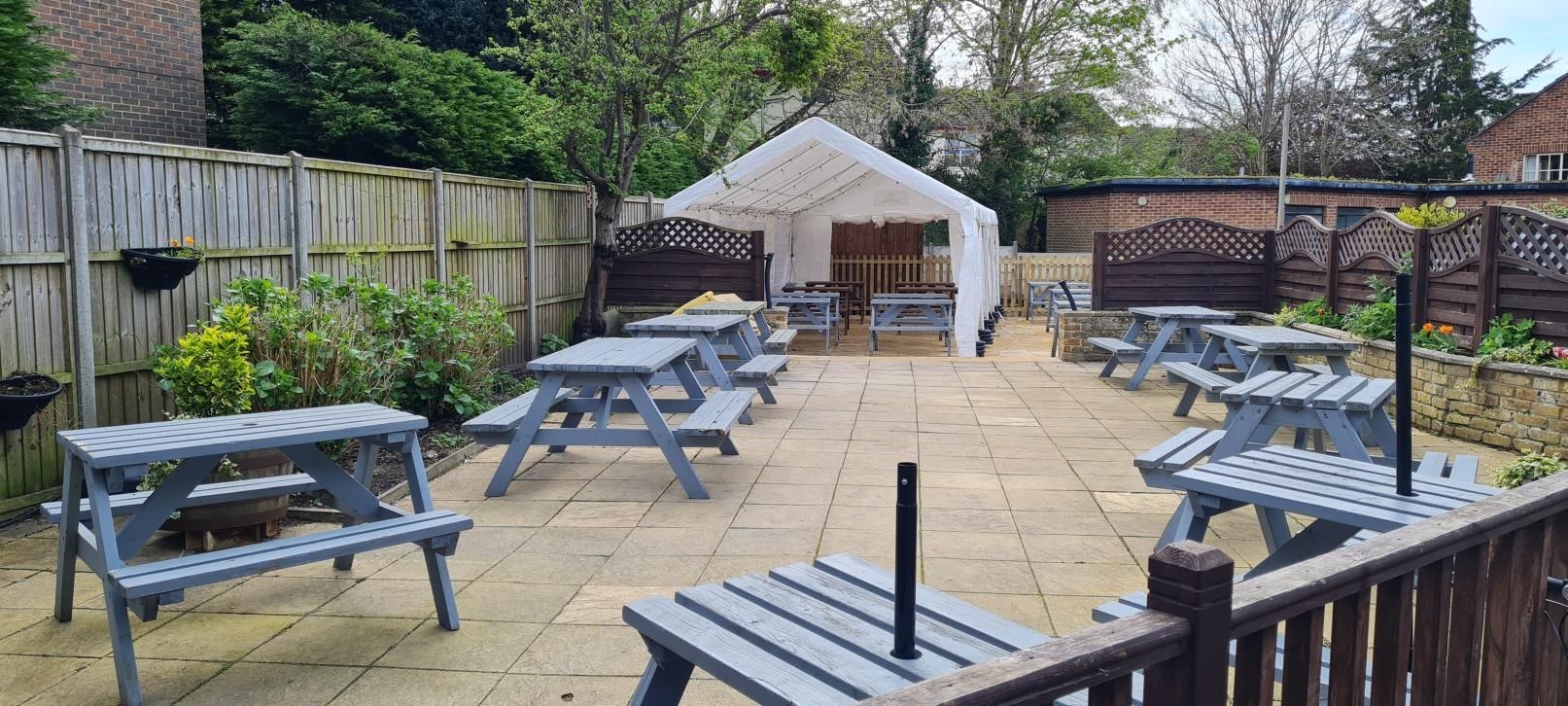 Outside area from rear of pub. (Pub, External, Garden). Published on 08-04-2024