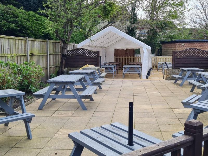 Outside area from rear of pub. (Pub, External, Garden). Published on 08-04-2024 