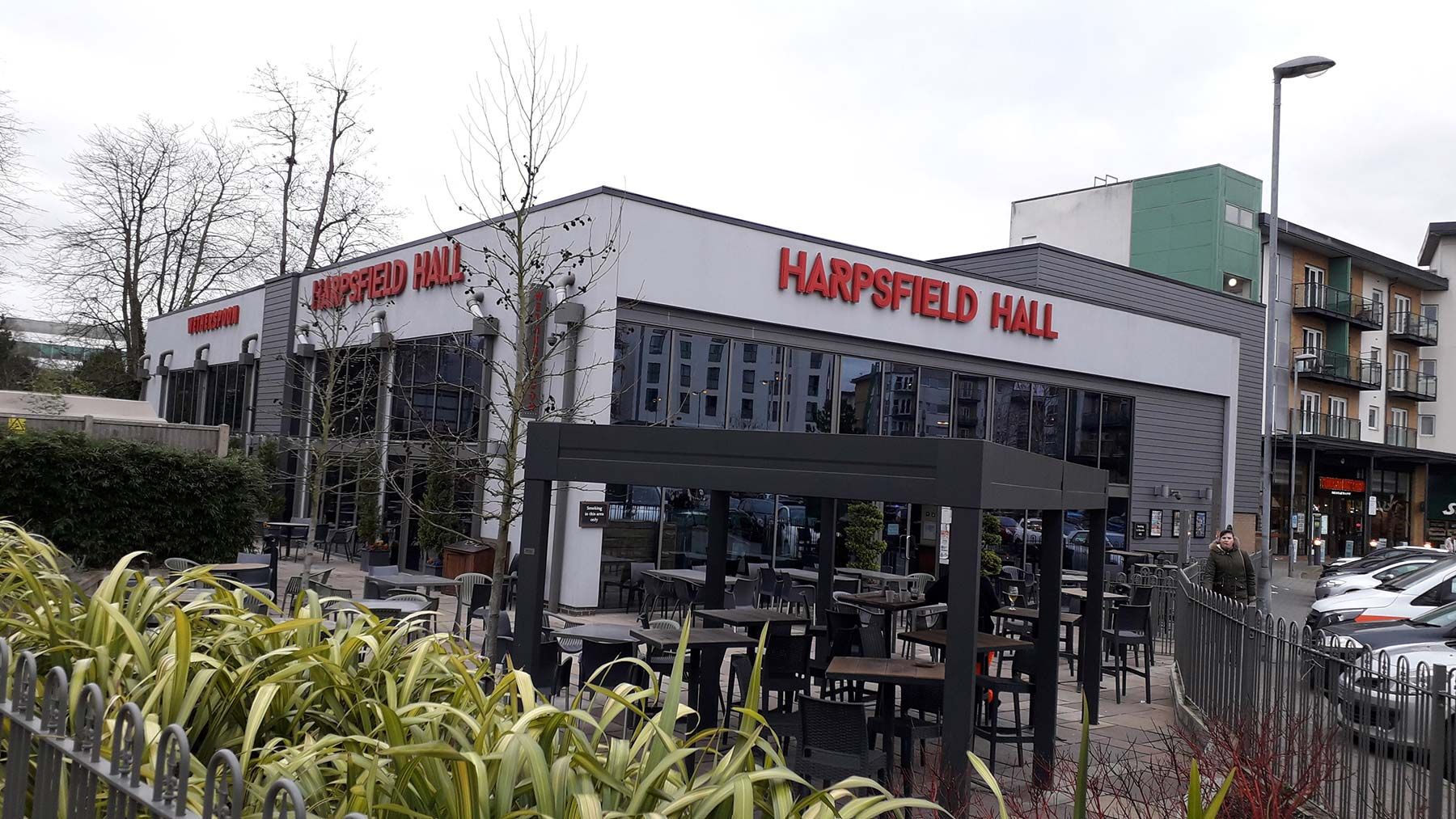 Harpsfield Hall at Hatfield. (Pub, External, Key). Published on 02-04-2020
