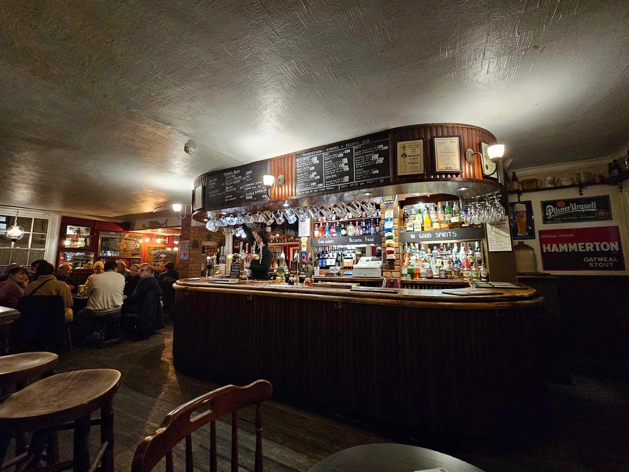Bar inside the Mermaid, St Albans. (Pub, Bar). Published on 02-03-2026