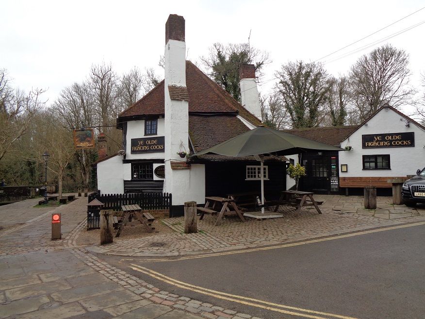 Olde Fighting Cocks at St Albans. (Pub, External, Key). Published on 02-04-2023