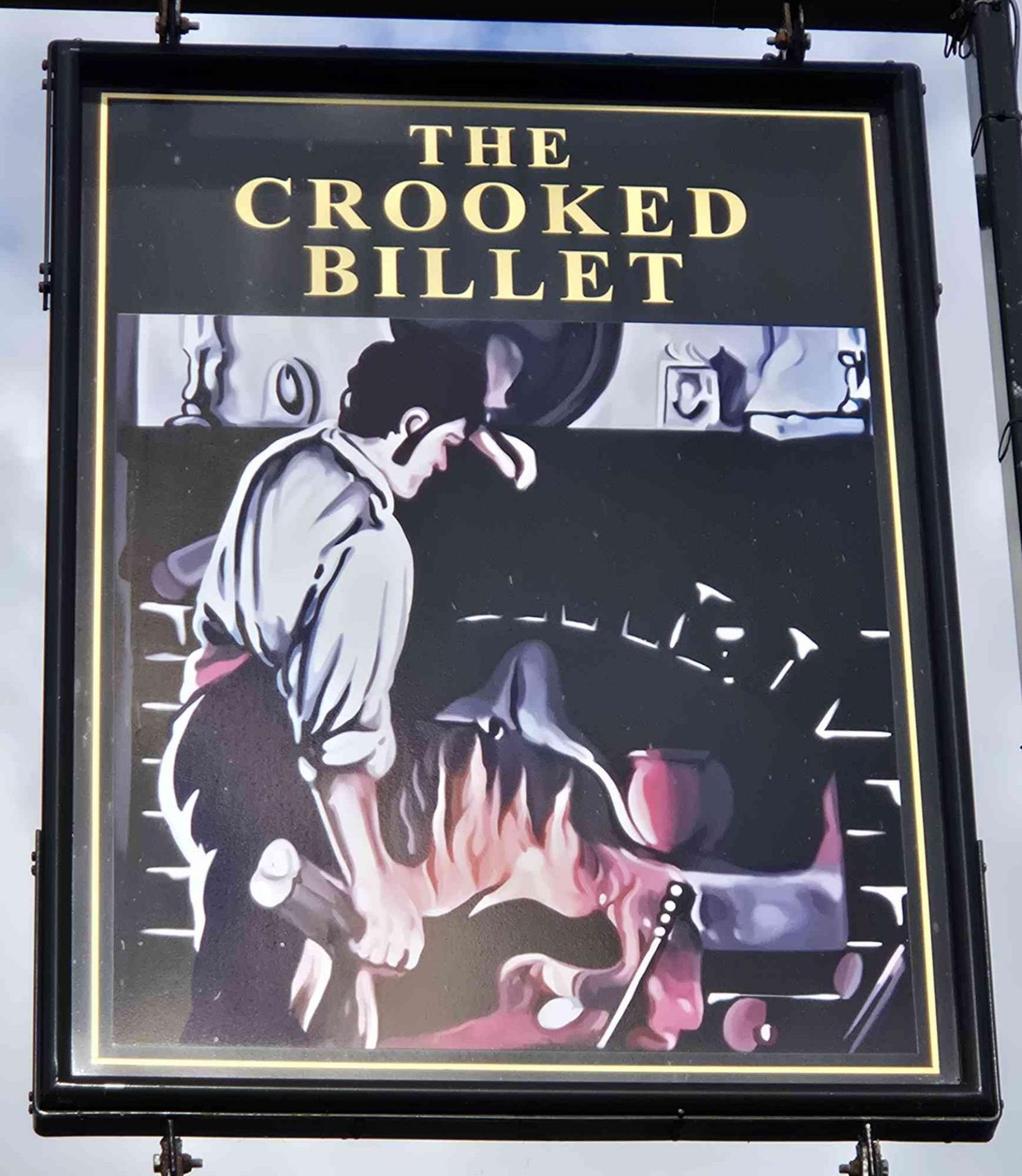 Crooked Billet pub sign at Ware. (Pub, Sign). Published on 14-02-2026