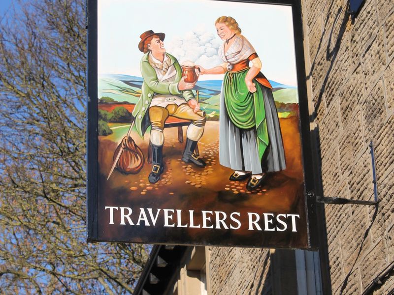 Travellers Rest, Oughtibridge: pub sign. (Pub, External, Sign). Published on 10-06-2021 