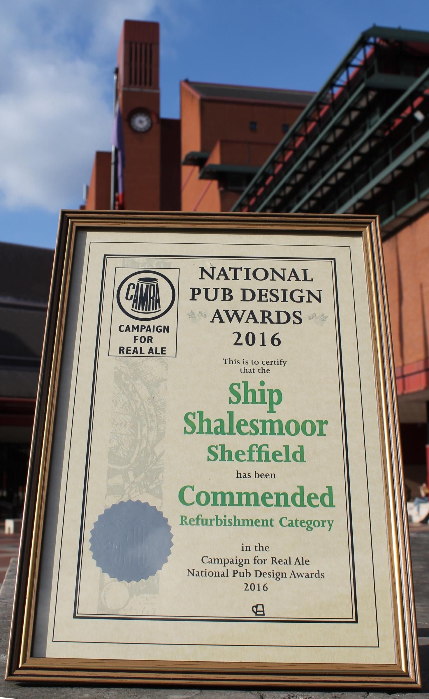 Pub Design Awards Winner 2016. (Award). Published on 10-04-2017