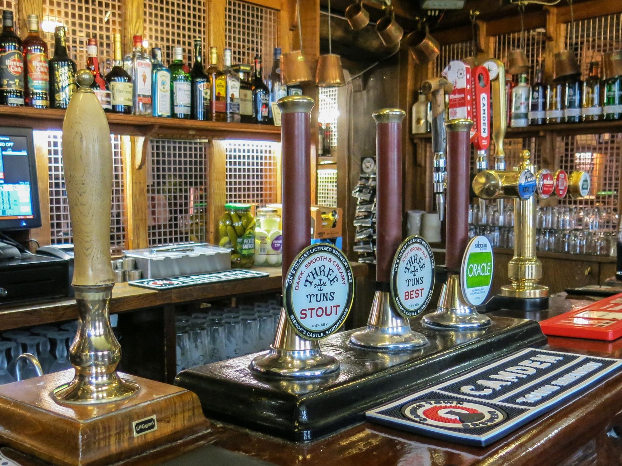 Close-up of Bar with Hand-pulls. (Pub). Published on 26-04-2023