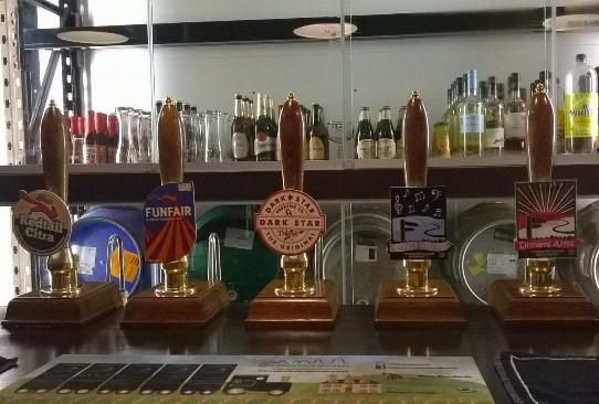 The beer engines in the Beer Engine, Skipton. (Bar). Published on 28-05-2014