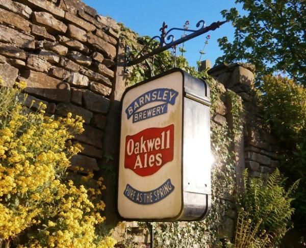 Slaters Arms, Bradley, Oakwell Ales sign in garden. (Pub, External, Garden). Published on 23-01-2015