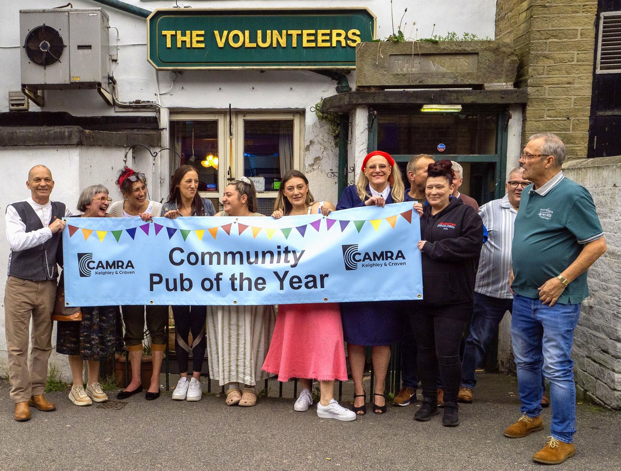 VE Day, 2025. (Pub, External, Publican, Customers, Award, Key). Published on 30-06-2025