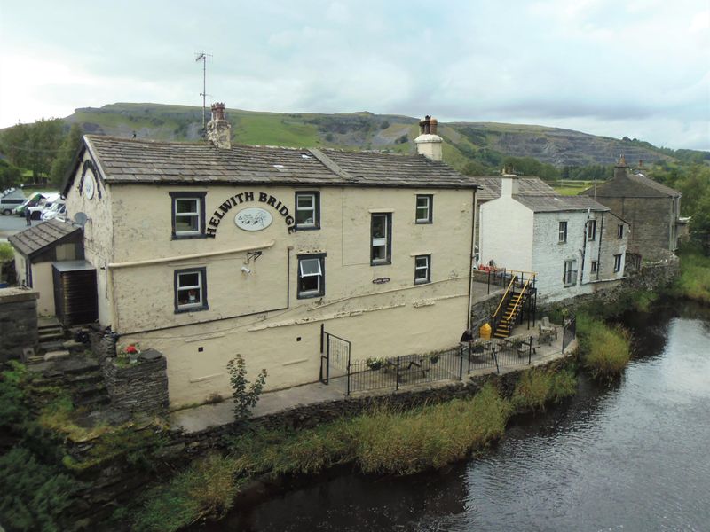 Helwith Bridge Inn from the bridge, summer 2023. (Pub, External). Published on 21-08-2023