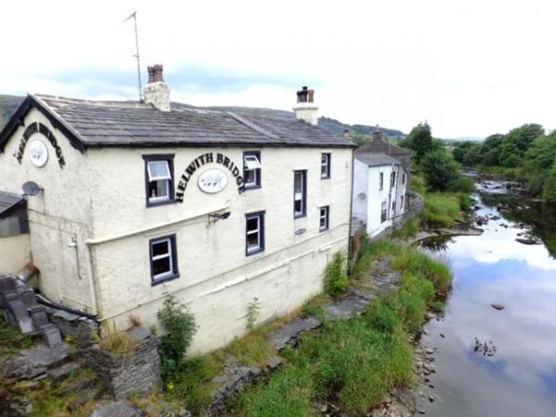 Helwith Bridge Inn from the bridge 2014. (Pub, External). Published on 04-08-2014