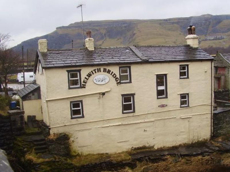 Helwith Bridge Inn from the bridge 2014. (Pub, External). Published on 04-08-2014