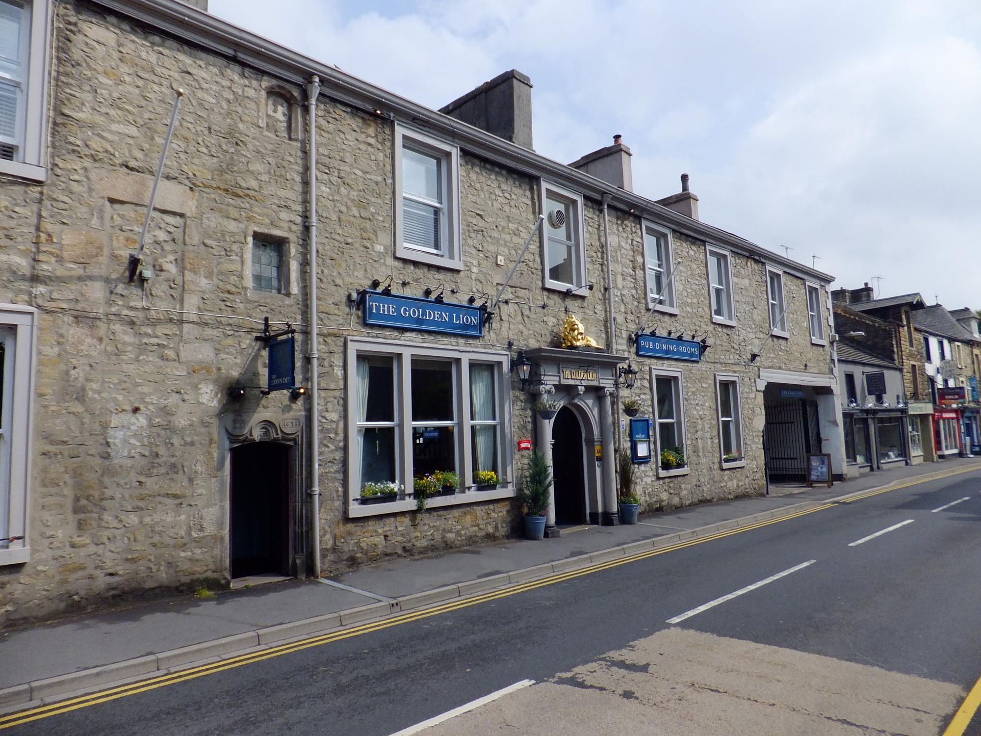 The Golden Lion, Settle, July 2018, showing the Dwarf Door. (Pub, External). Published on 16-07-2018