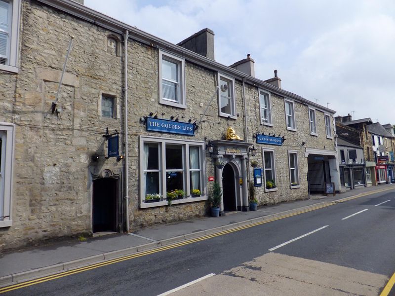 The Golden Lion, Settle, July 2018, showing the Dwarf Door. (Pub, External). Published on 16-07-2018