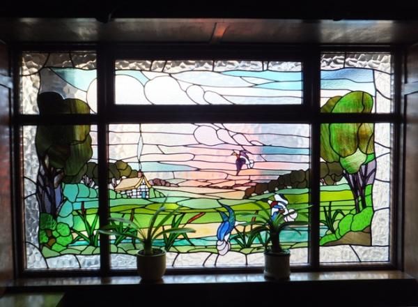 Stained glass, Craven Heifer, Stainforth. (Pub, Bar). Published on 04-08-2014